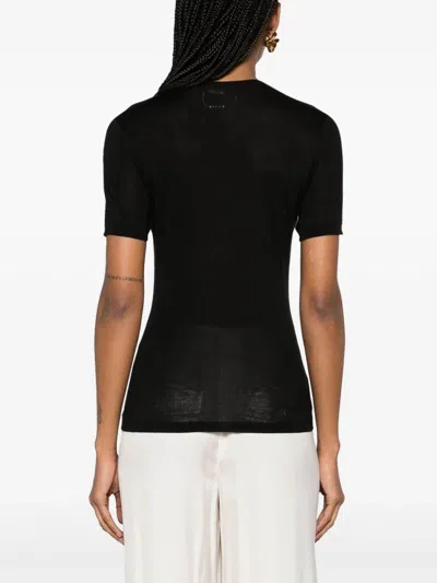 Shop Twinset Short Sleeve Sweater In Black