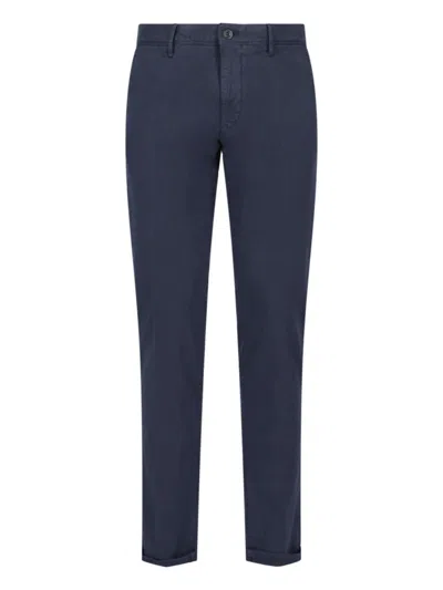 Incotex Straight Leg Trousers With Pockets And Loops In Blue