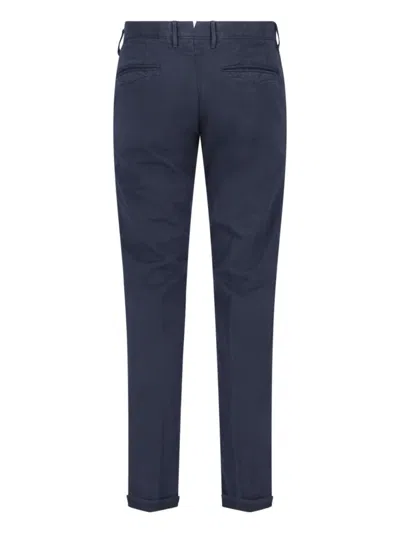 Incotex Straight Leg Trousers With Pockets And Loops In Blue