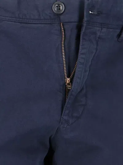 Incotex Straight Leg Trousers With Pockets And Loops In Blue