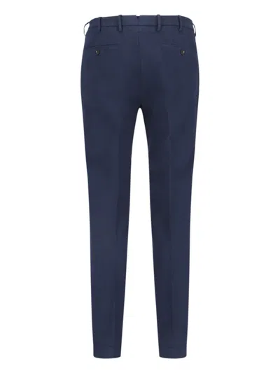Incotex Straight Leg Trousers With Pockets And Loops In Blue