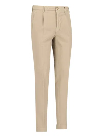 Incotex Straight-leg Cotton Trousers In Beige