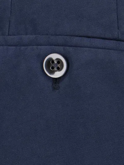 Incotex Straight Leg Trousers With Pockets And Loops In Blue