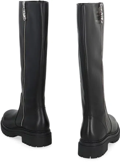 Shop Michael Kors Regan Leather Boots In Black