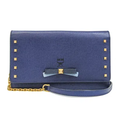 Shop Mcm Blue Leather Wallet  ()