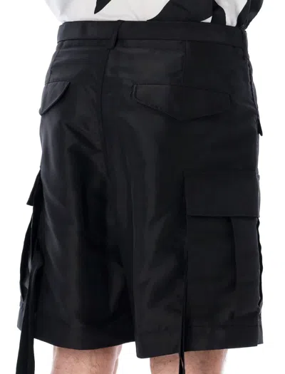 Shop Sacai Nylon Cargo Shorts In Black