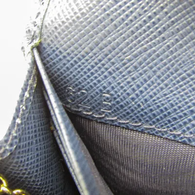 Shop Prada Saffiano Blue Leather Wallet  ()