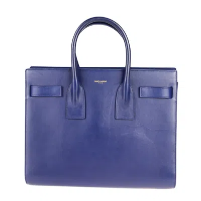 Shop Saint Laurent Blue Leather Shoulder Bag ()