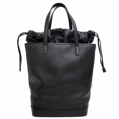 Shop Saint Laurent Teddy Black Linen Tote Bag ()