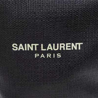 Shop Saint Laurent Teddy Black Linen Tote Bag ()