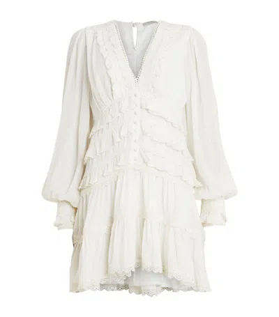 Shop Allsaints Cotton Zora Mini Dress In White
