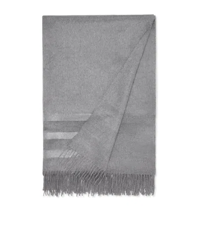 Shop Brunello Cucinelli Silk Sequinned Throw (150cm X 200cm) In Grey