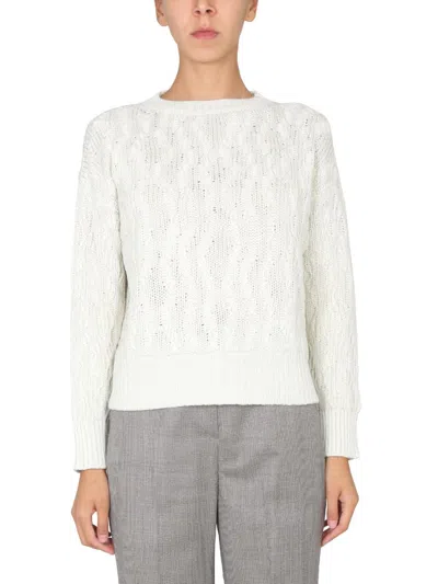 Shop Fabiana Filippi Wool Blend Sweater In White