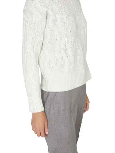 Shop Fabiana Filippi Wool Blend Sweater In White