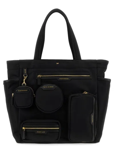 Shop Anya Hindmarch Nylon Tote Bag In Black