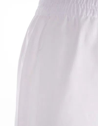 Shop Fabiana Filippi White Linen Canvas Jogging Trousers