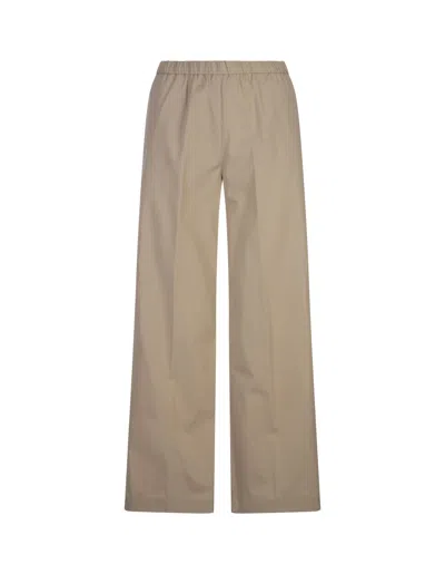 Shop Aspesi Beige Poplin Crop Trousers In Brown