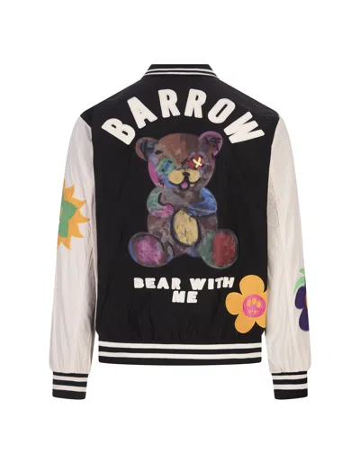 Shop Barrow Black College Bomber Jacket With Applications