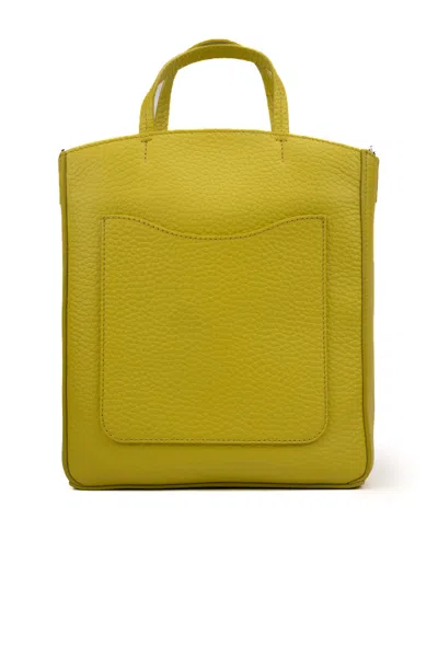 Shop Orciani Ladylike S Soft Shopper In Yellow Leather In Giallo