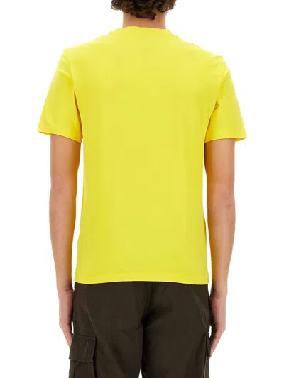 Shop Moschino Logo Print T-shirt In Yellow