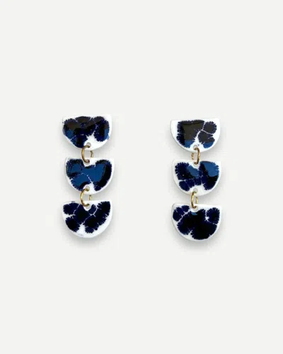 Shop Her New Tribe Inkblot Garance Earrings In Blue