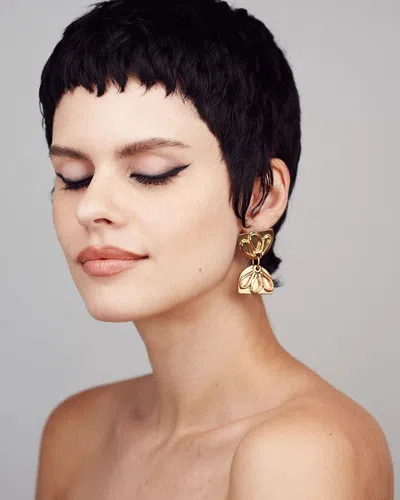 Shop Her New Tribe Karat Odette Earrings In Gold