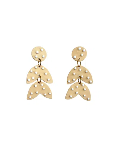 Shop Her New Tribe Nonpareil Marion Earrings In Beige