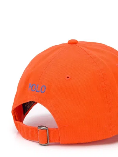 Shop Ralph Lauren Orange Baseball Hat With Contrasting Pony