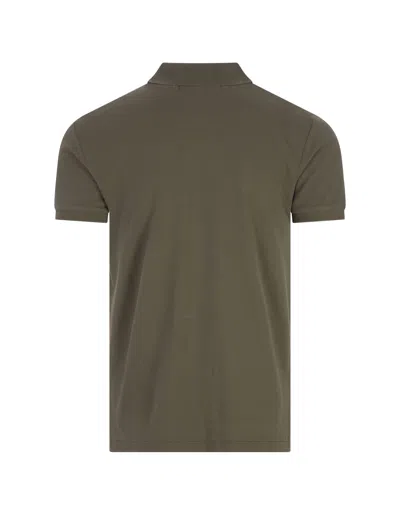 Shop Ralph Lauren Slim-fit Polo Shirt In Military Green Piqué
