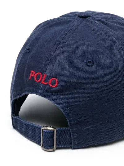 Shop Ralph Lauren Night Blue Baseball Hat With Red Pony