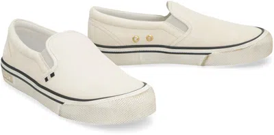 Shop Bally Slip-on Sneakers In Suede In Panna
