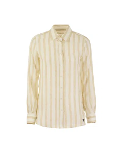 Shop Weekend Max Mara Lari Shirt In Striped Linen In 007