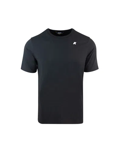 K-way T-shirt With Logo In Technical Fabric In Usyblack Pure