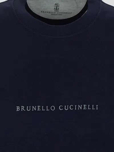 Shop Brunello Cucinelli Sweatshirt In Cobaltogrigiochiaro