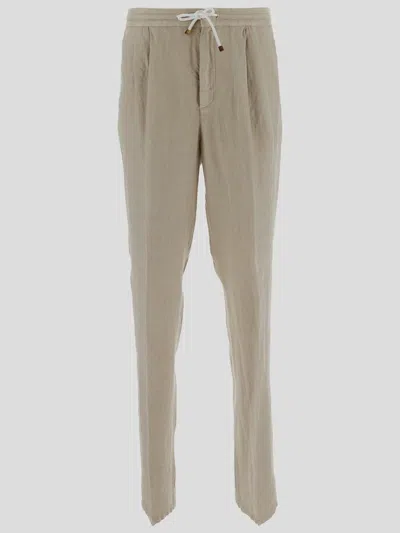 Shop Brunello Cucinelli Trousers In Semidilino