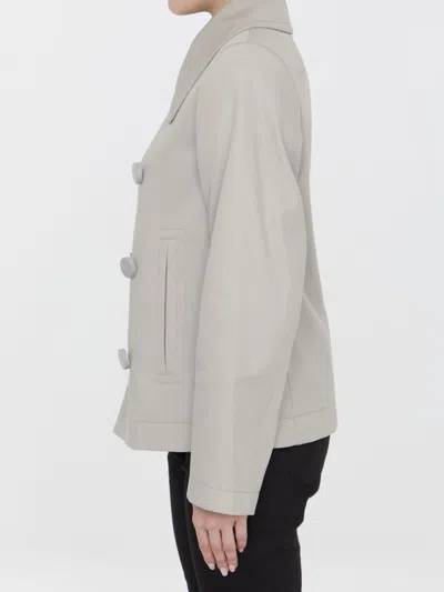 Bottega Veneta Doppelreihige Jacke Mit Spitzem Kragen In Beige