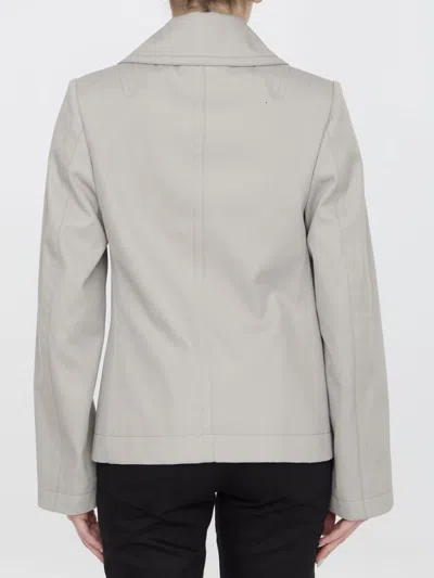 Bottega Veneta Doppelreihige Jacke Mit Spitzem Kragen In Beige
