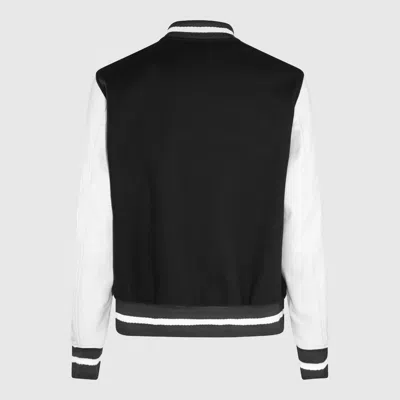 Shop Givenchy Black And White Wool Blend Casual Jacket