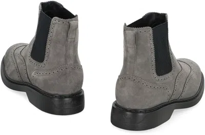 Shop Hogan H576 Suede Chelsea Boots In Grey