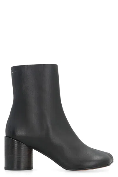 Shop Mm6 Maison Margiela Anatomic Leather Ankle Boots In Black