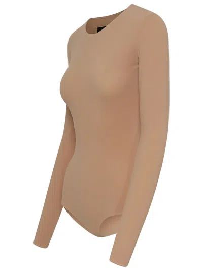 Shop Mm6 Maison Margiela Polyamide Nude Bodysuit