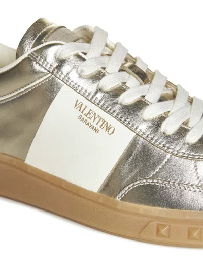Shop Valentino Garavani Sneakers In Platino/ivory/ambra