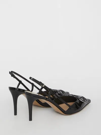 Shop Valentino Vlogo Signature Slingback In Black