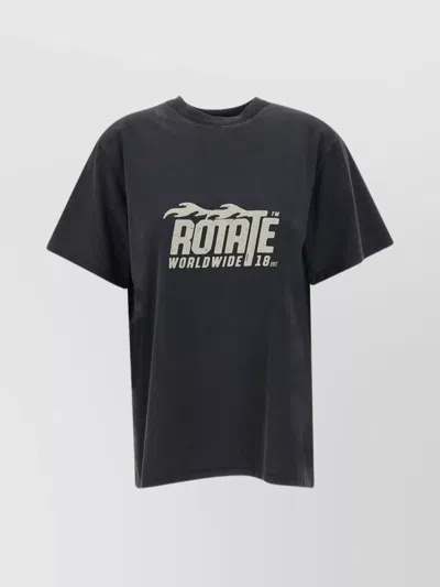 Shop Rotate Birger Christensen "enzyme" Crew Neck T-shirt In Black