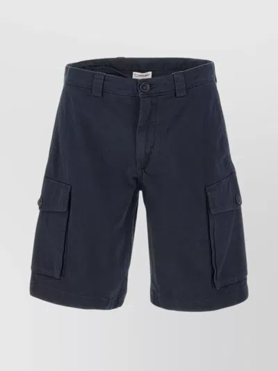Shop Woolrich "cargo" Cotton Shorts With Flap Pockets In Blue