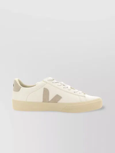 Shop Veja Leather Sneakers Rubber Sole In White