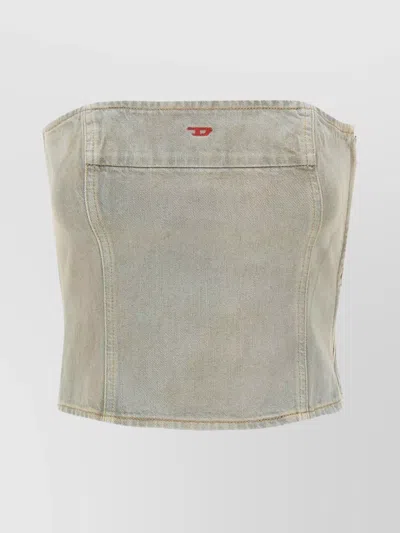 Shop Diesel "urban" Strapless Denim Top