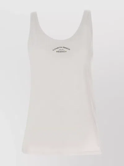 Shop Elisabetta Franchi Urban Chic Sleeveless Cotton Top In Grey
