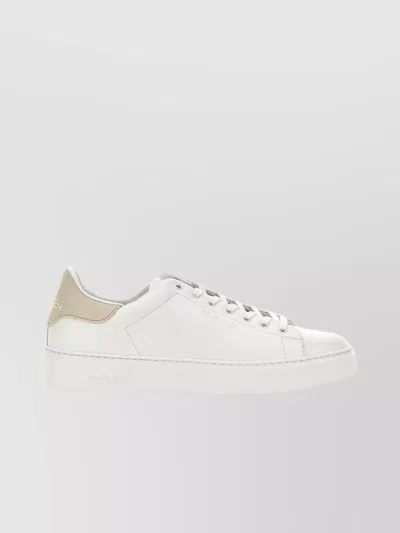 Shop Woolrich Leather Low-top Men's Sneakers With Vibram® Sole In White
