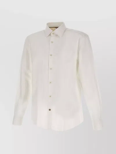 Shop Hugo Boss "c-hal-kent" Cotton Linen Shirt In White
